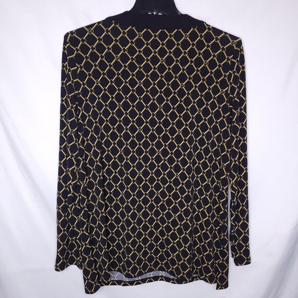 Michael Kors Top XL Black, Gold Chain Link Print NWT - Picture 5 of 12